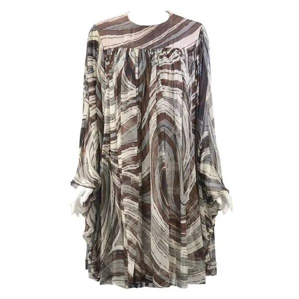 1960s Donald Brooks Swirl Print Batwing Dress