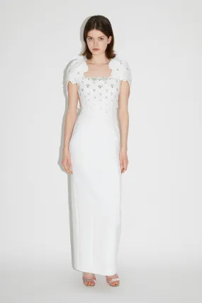 ADELAIDE GOWN WHITE EMBELLISHED CREPE