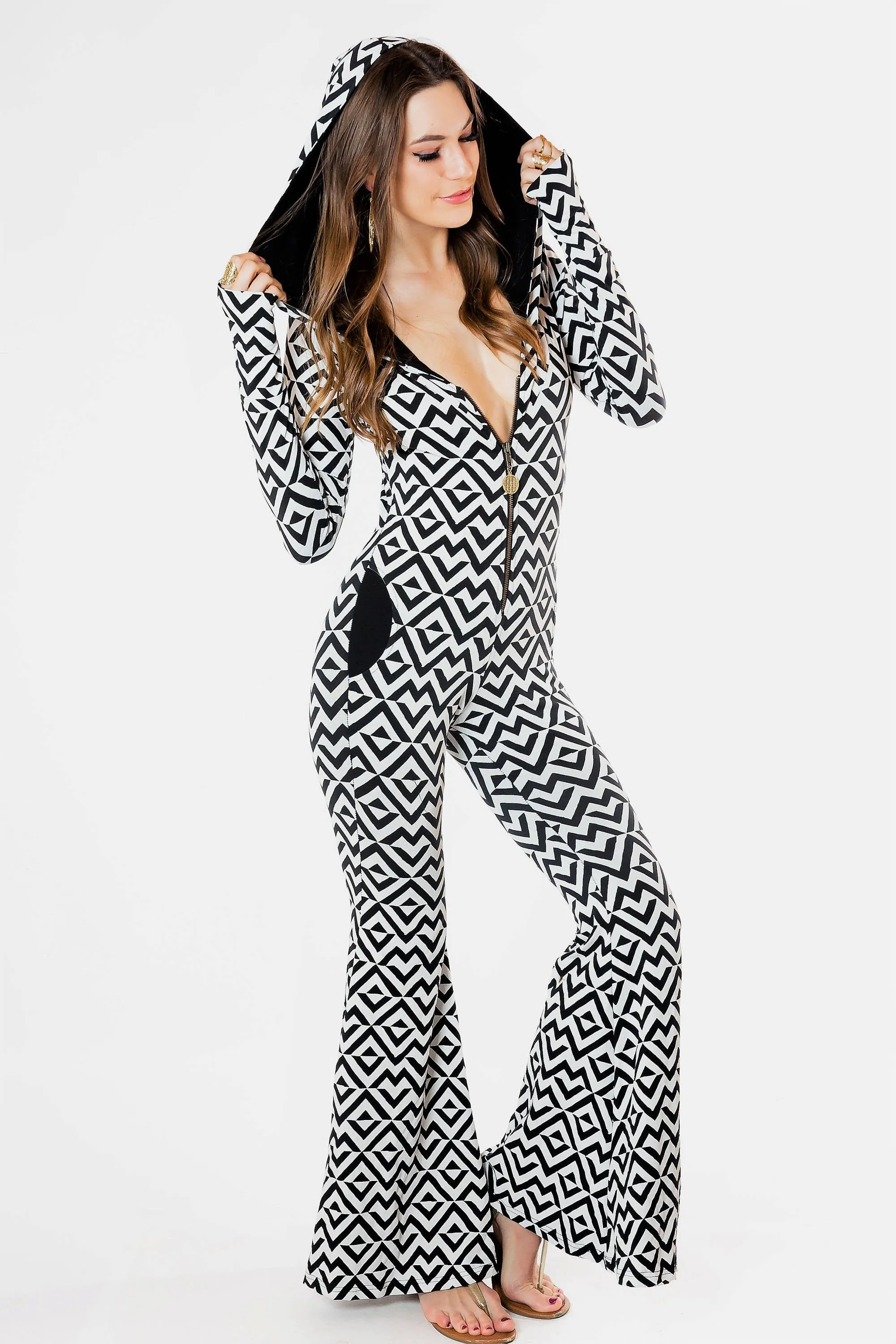 Aiwa Hooded Jumpsuit Onesie - Maroon