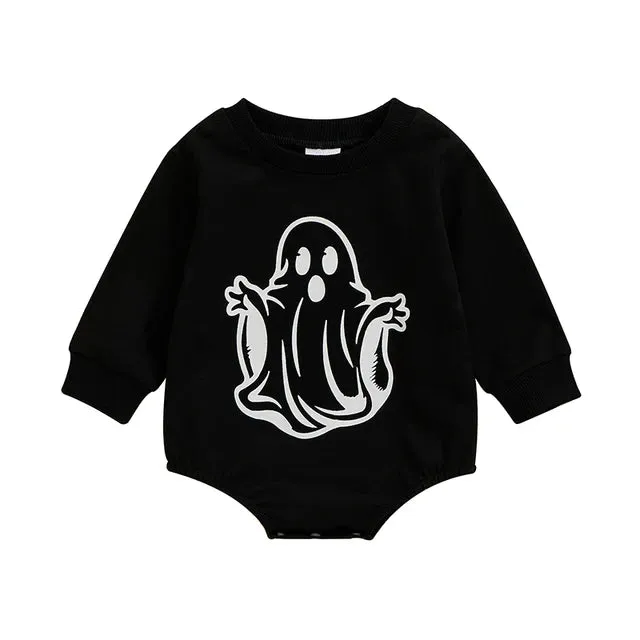 Baby Ghost Halloween Sweatshirt Romper Onesie