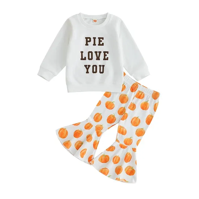 BABY PIE PIE PIE Y2K Thanksgiving Girls Bell Bottom Outfit
