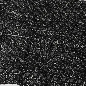 Black guipure lace fabric in fancy design-D6047