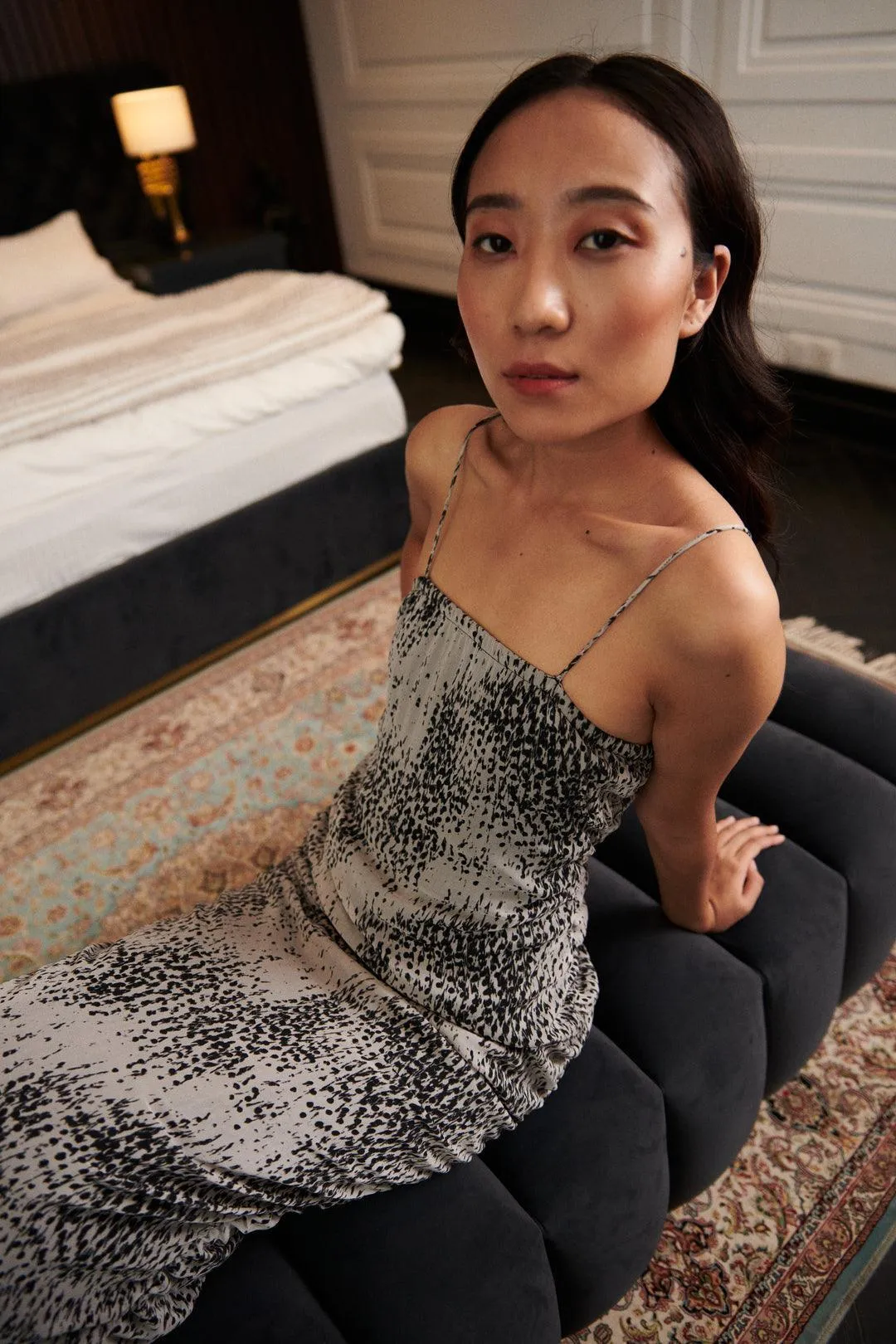 Black Ruched Bodycon Dress