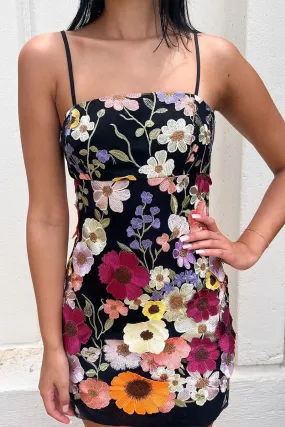 BT3053 Flower Embroidery Cami Dress