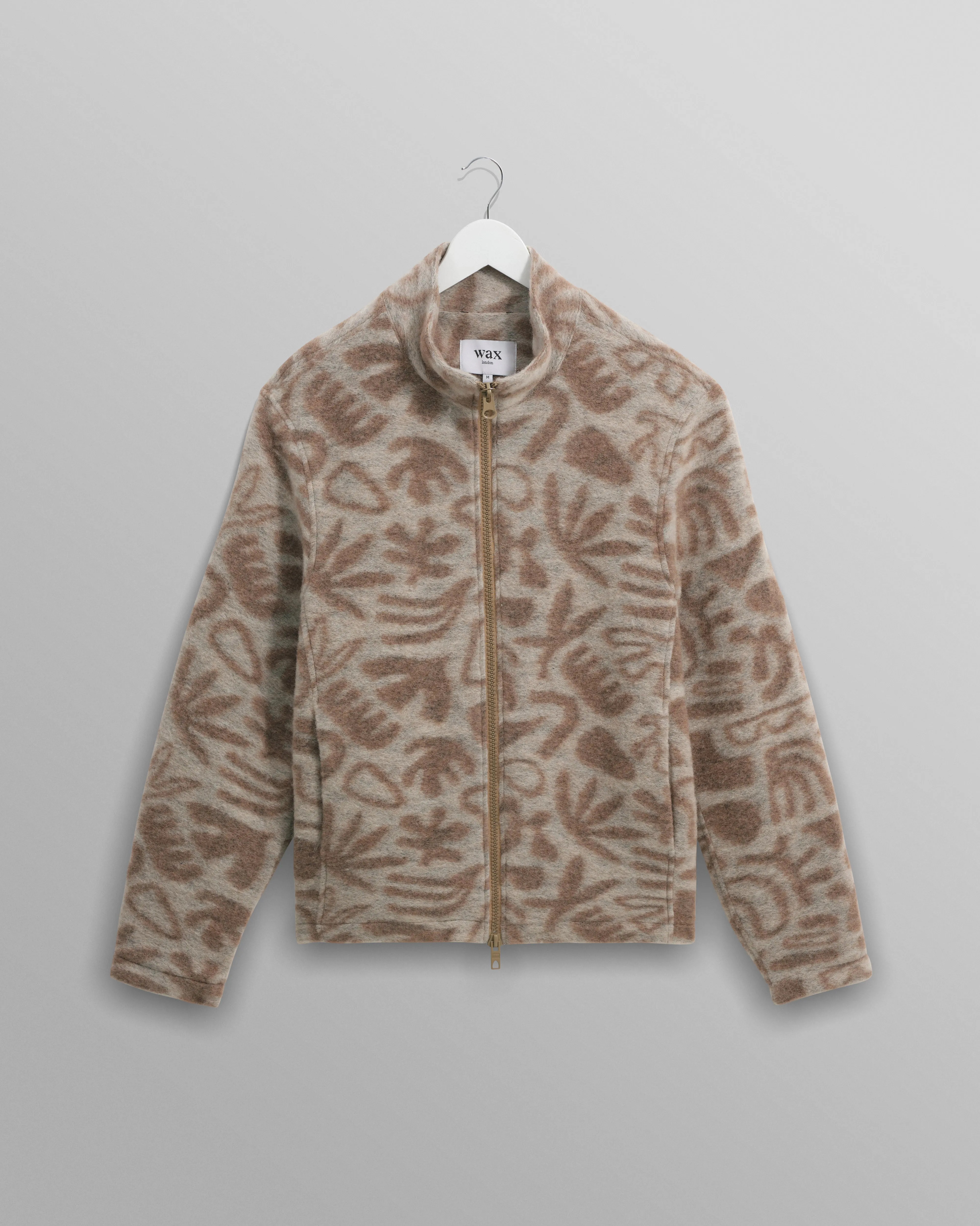 Cozi - Ecru Squiggle Fleece Jacket