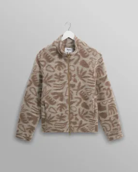 Cozi - Ecru Squiggle Fleece Jacket