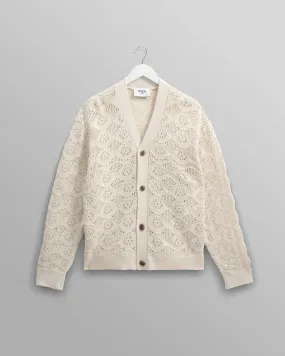 Crosby - Ecru Pointelle Cotton Cardigan