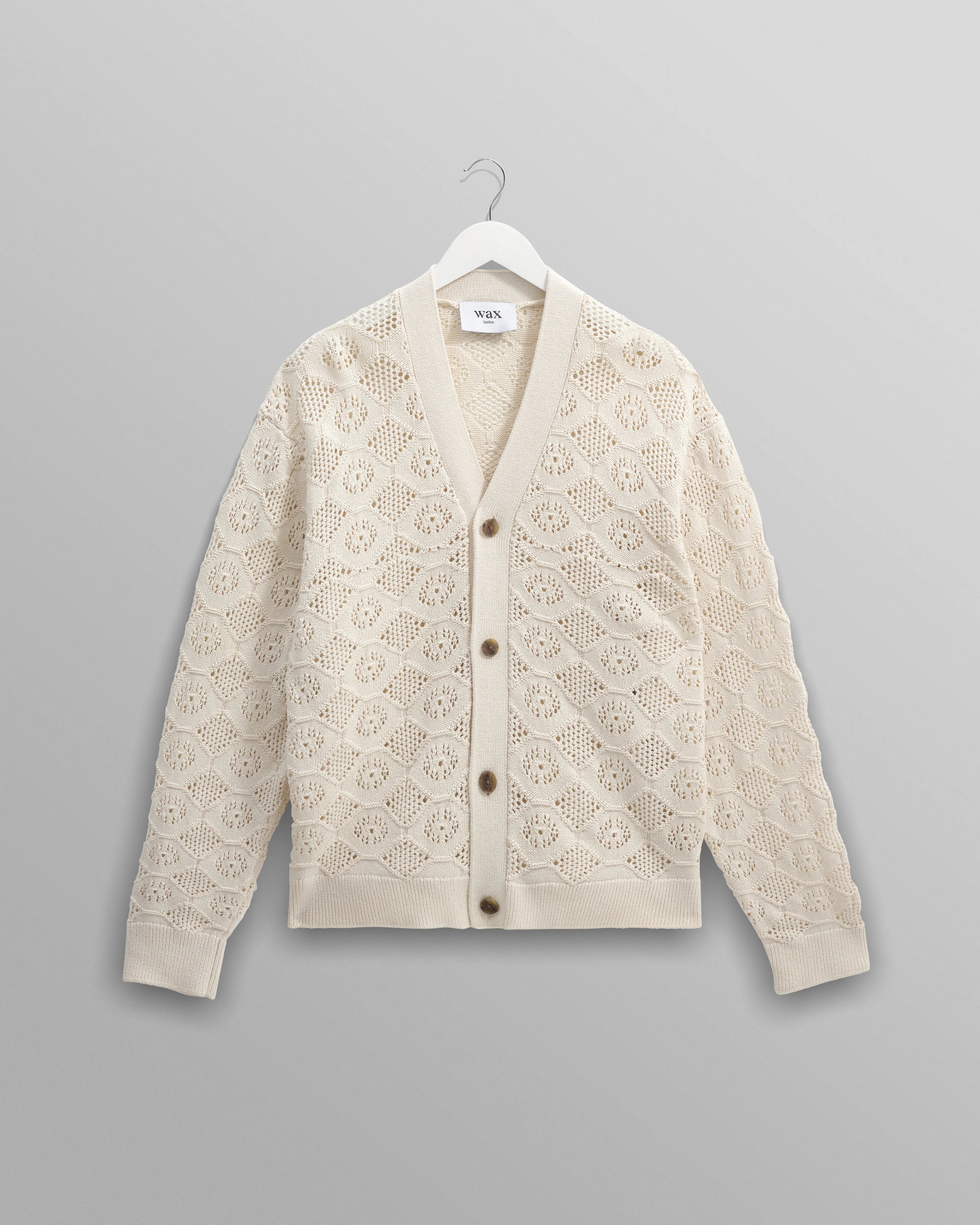 Crosby - Ecru Pointelle Cotton Cardigan