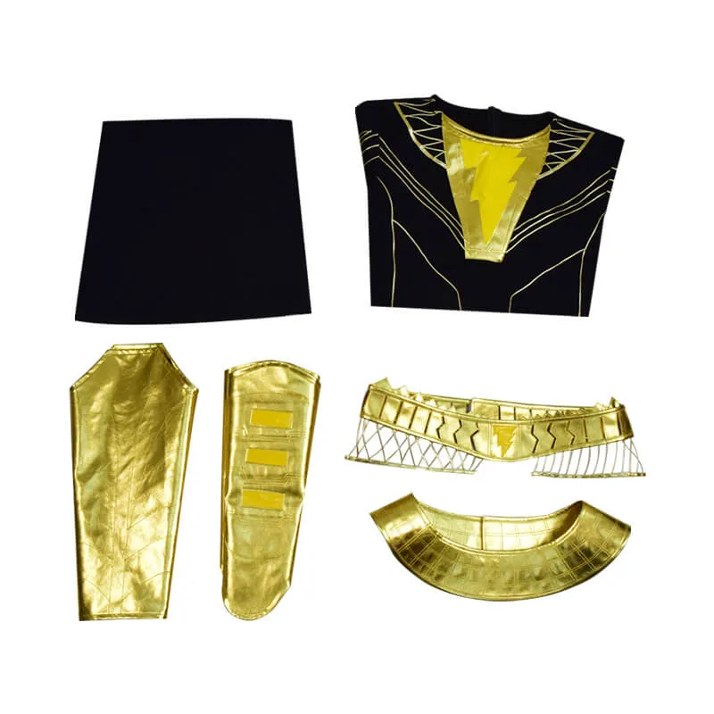 DC Black Adam Teth Theo-Adam Cosplay Costume Battle Suit Cape Full Set Outfit