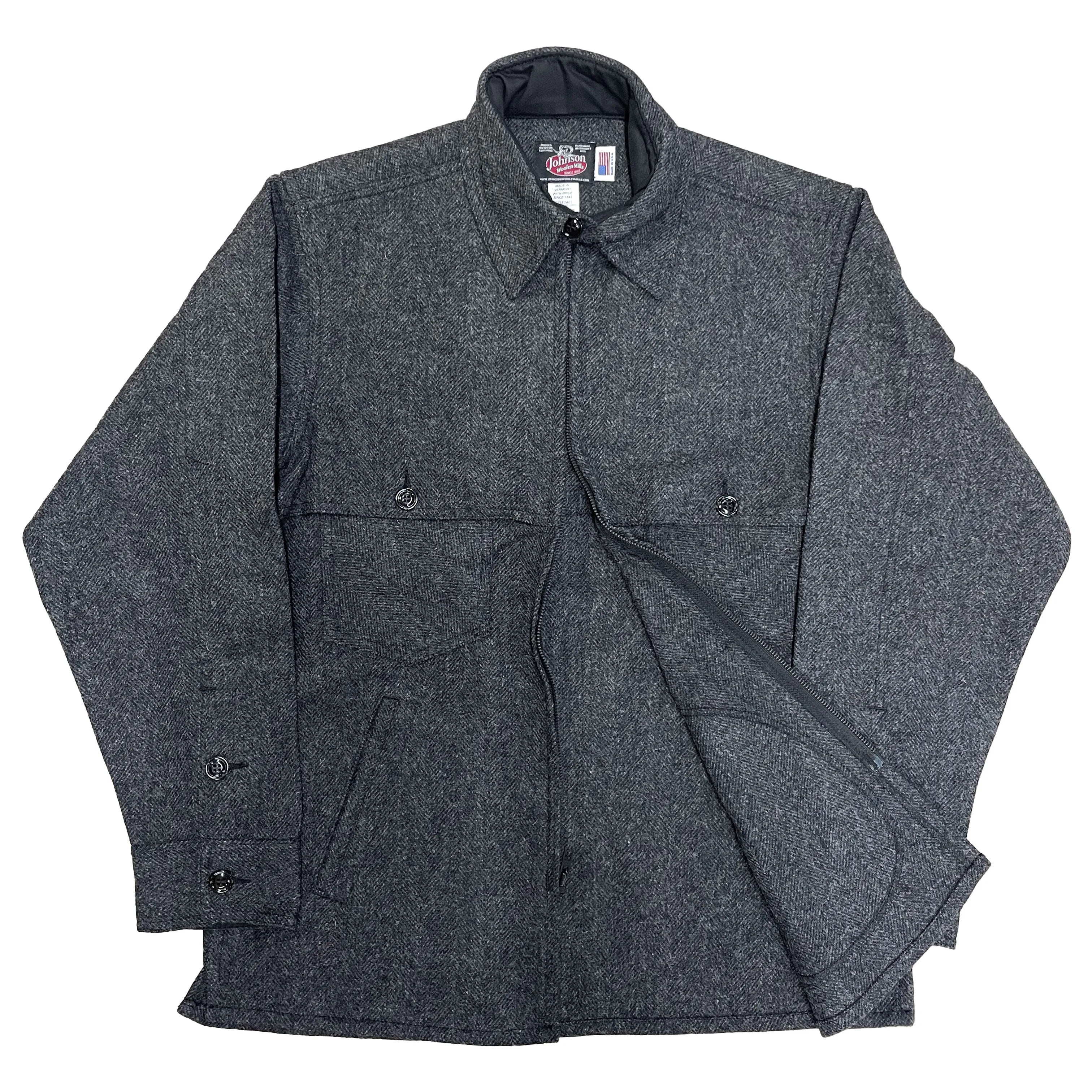 Double Cape Jac Shirt - Gray Herringbone