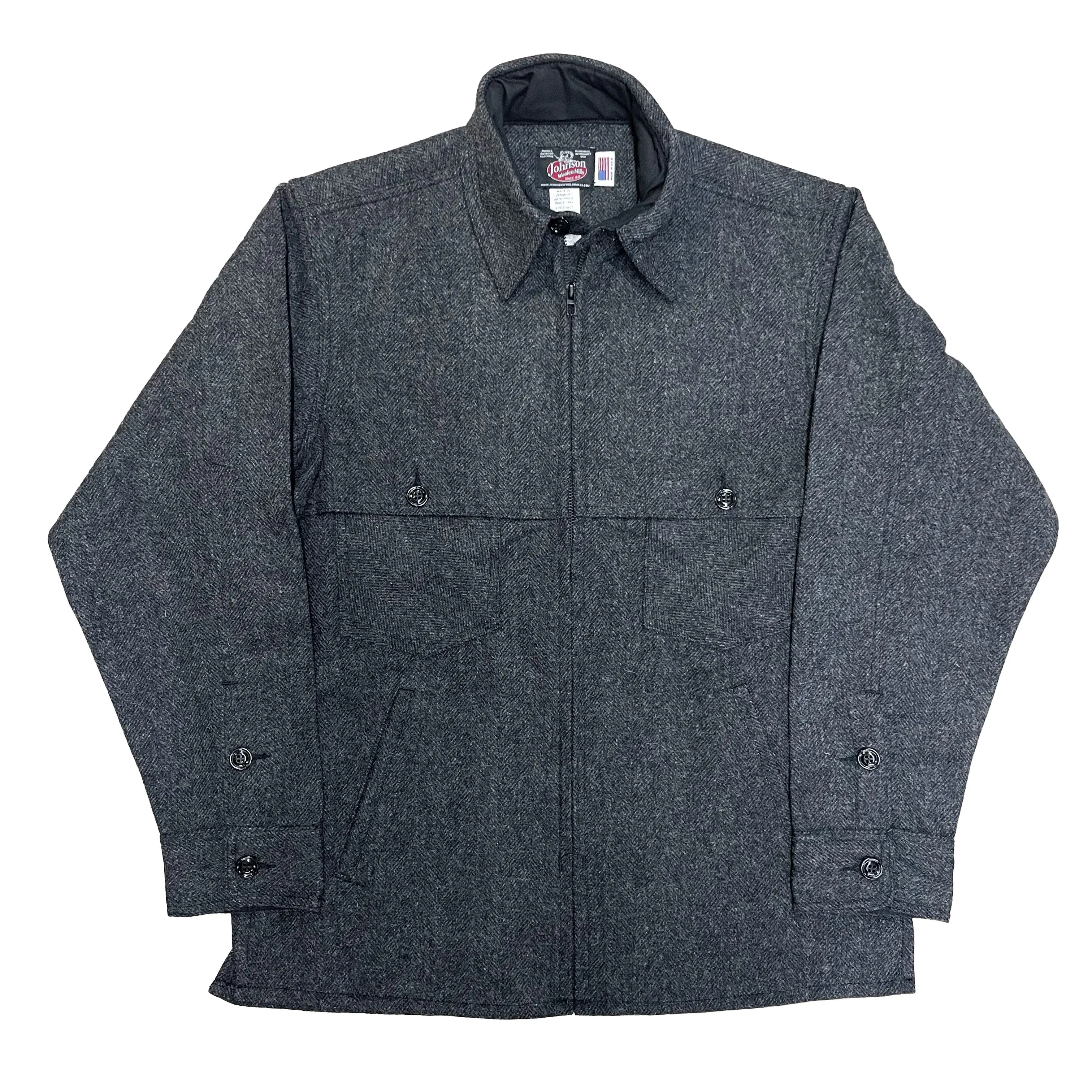 Double Cape Jac Shirt - Gray Herringbone