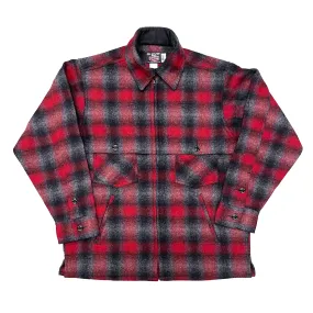 Double Cape Jac Shirt - Red Gray Muted Plaid