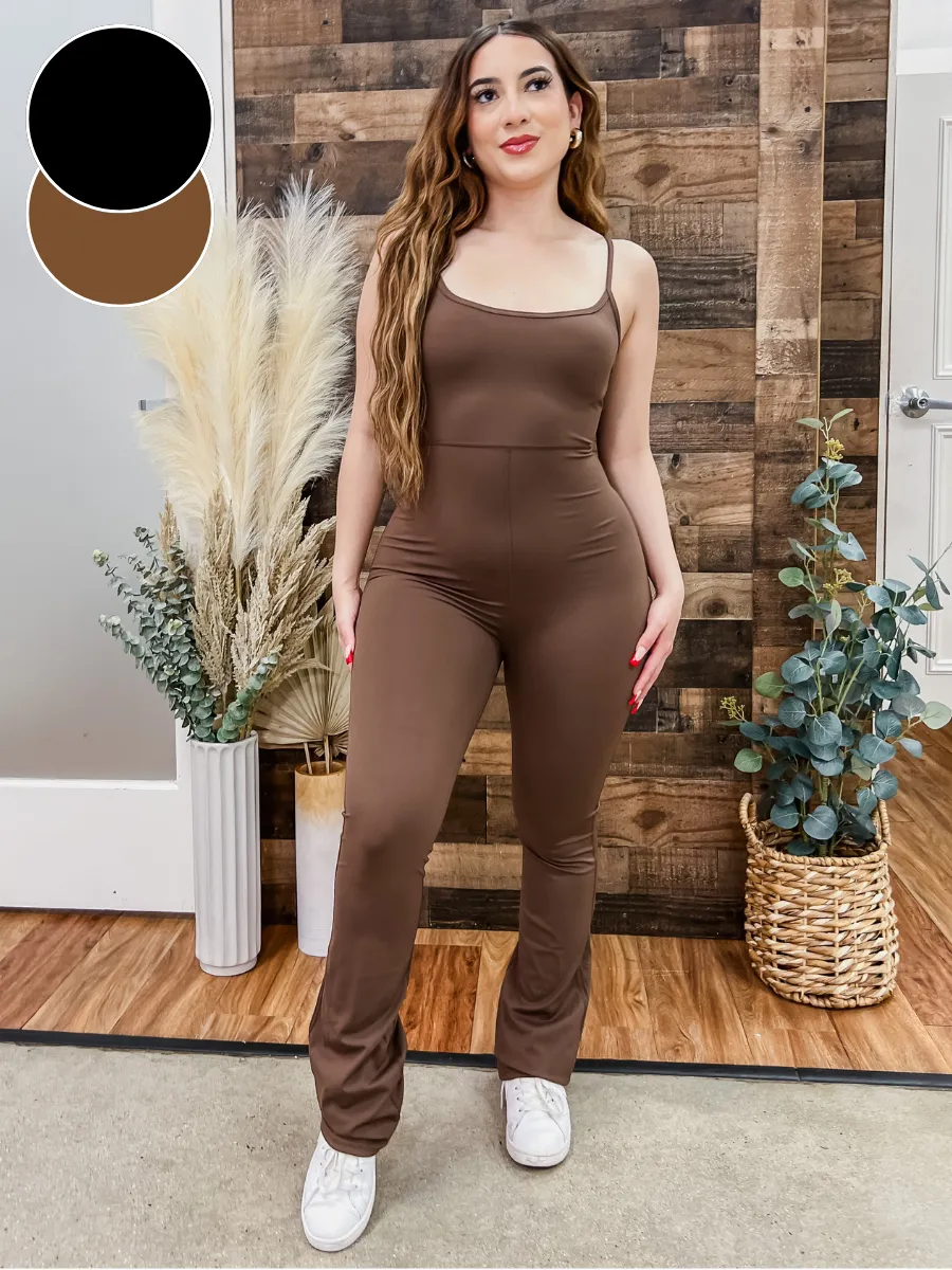 Dream Contour Sleeveless Flared Jumpsuit
