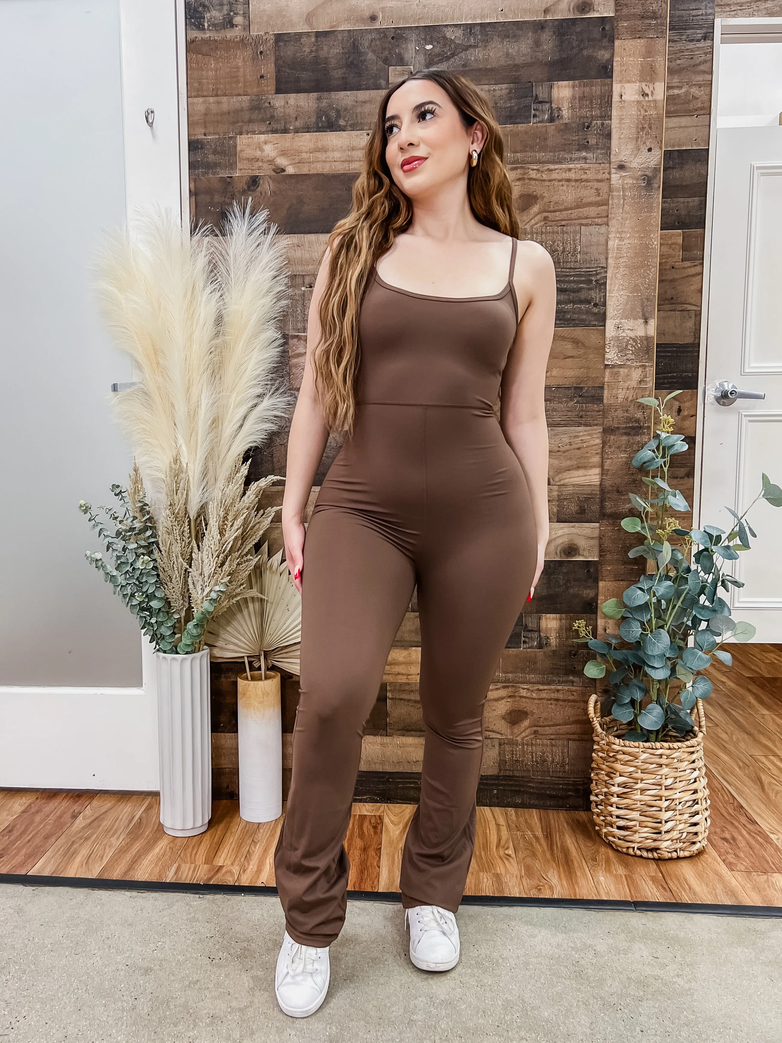Dream Contour Sleeveless Flared Jumpsuit
