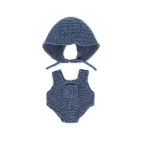 Eco Baby Clothing -  Knitted Romper and Hoodie Set (for 21cm doll)
