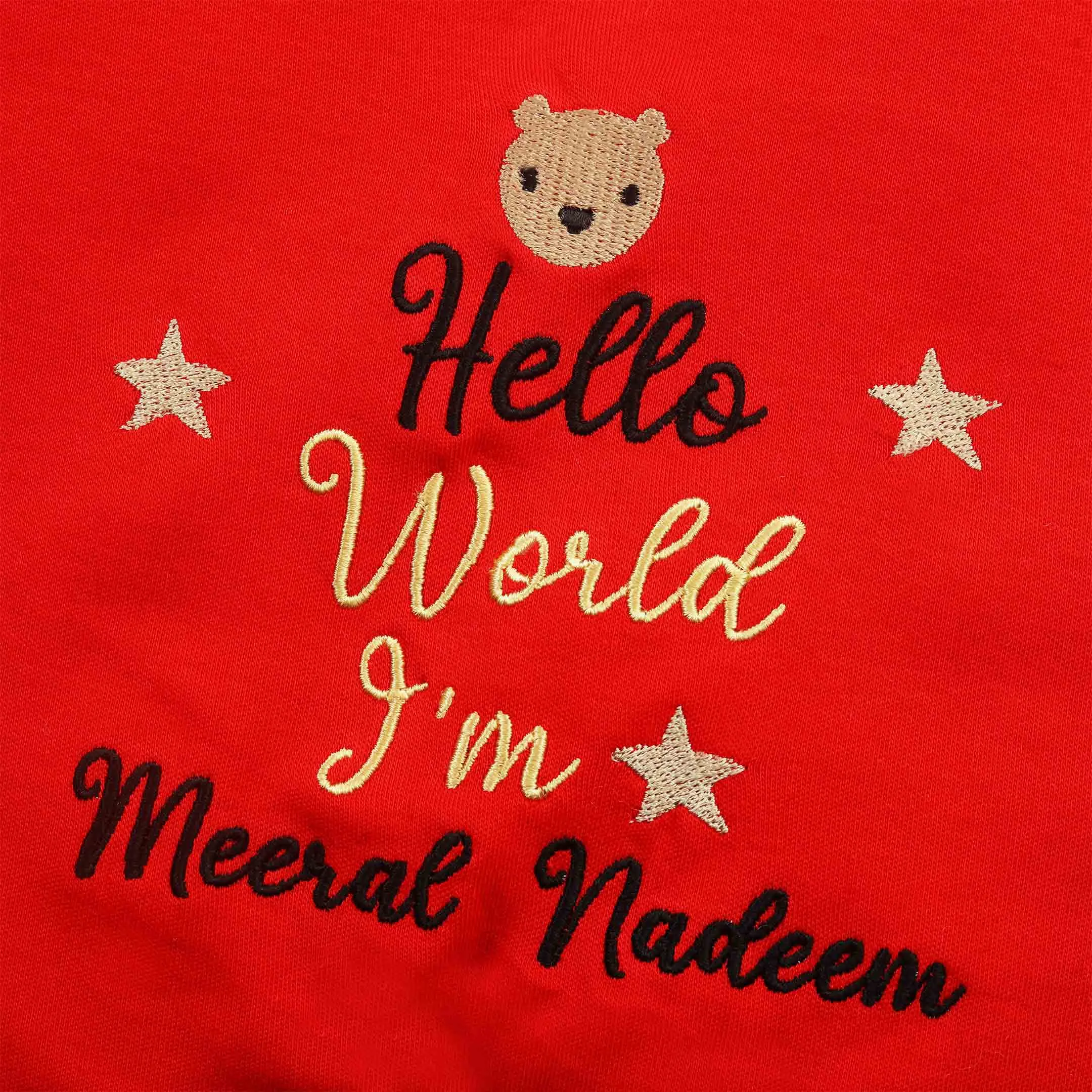 Hello World Customized Baby Romper Set