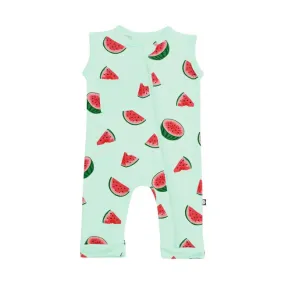 Kyte Baby Printed Zippered Sleeveless Romper in Watermelon