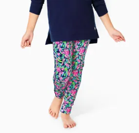 Lilly Pulitzer UPF 50  Luxletic Girls Mini Weekender Legging - Low Tide Navy Garden Variety