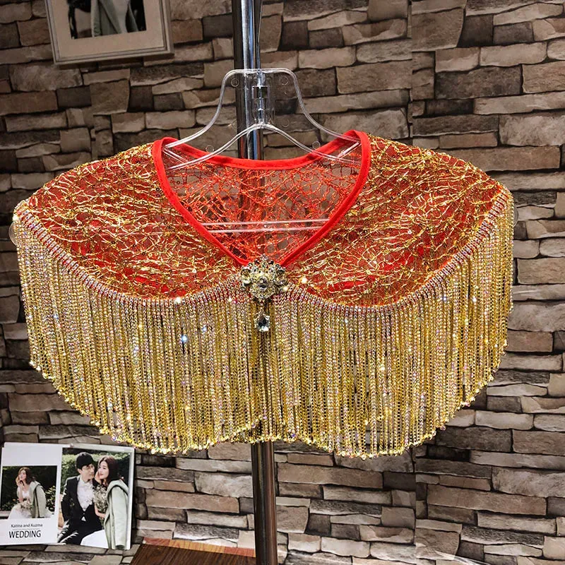 Luxury Beaded Crystal Rhinestone Shrug Bolero Shoulder Wrap