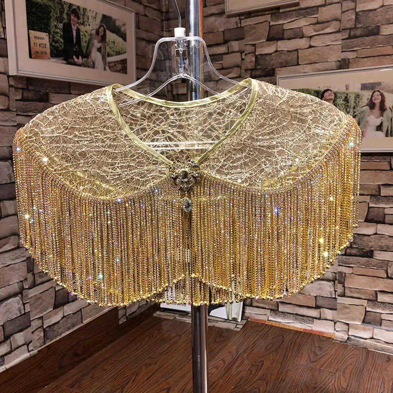 Luxury Beaded Crystal Rhinestone Shrug Bolero Shoulder Wrap