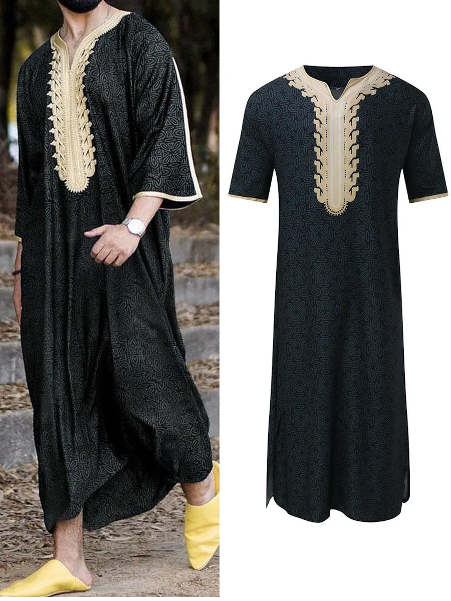 Men's Arab Ethnic Short Sleeve Romper