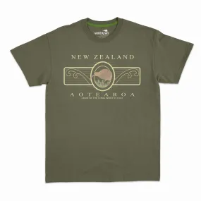 Mens New Zealand T Shirt - Kiwi and Koru