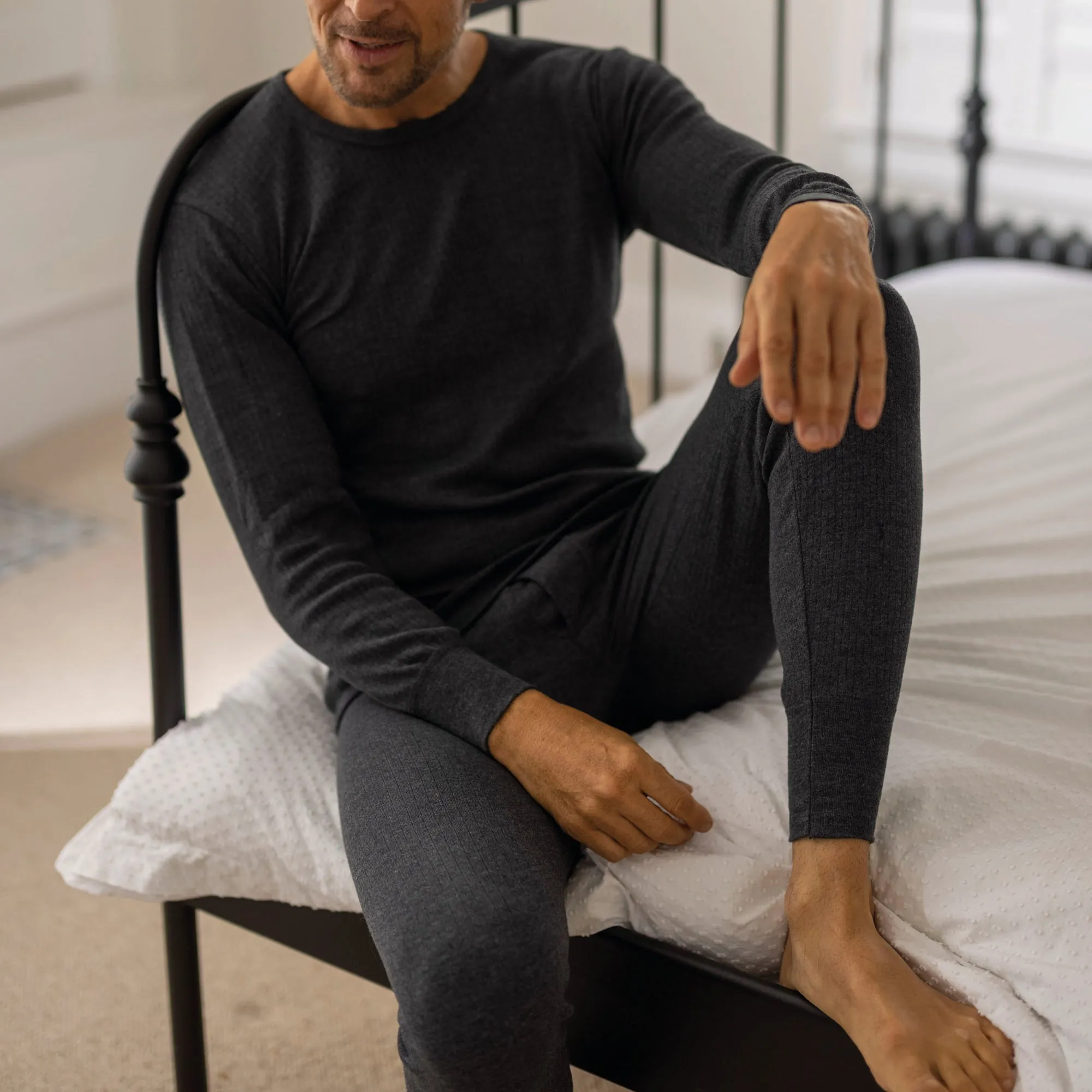 Mens Thermal Long Johns - Charcoal