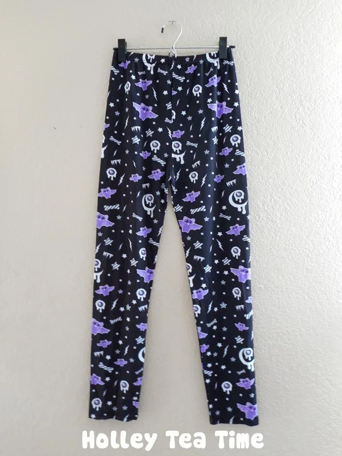 Milky bat night black leggings [made to order]