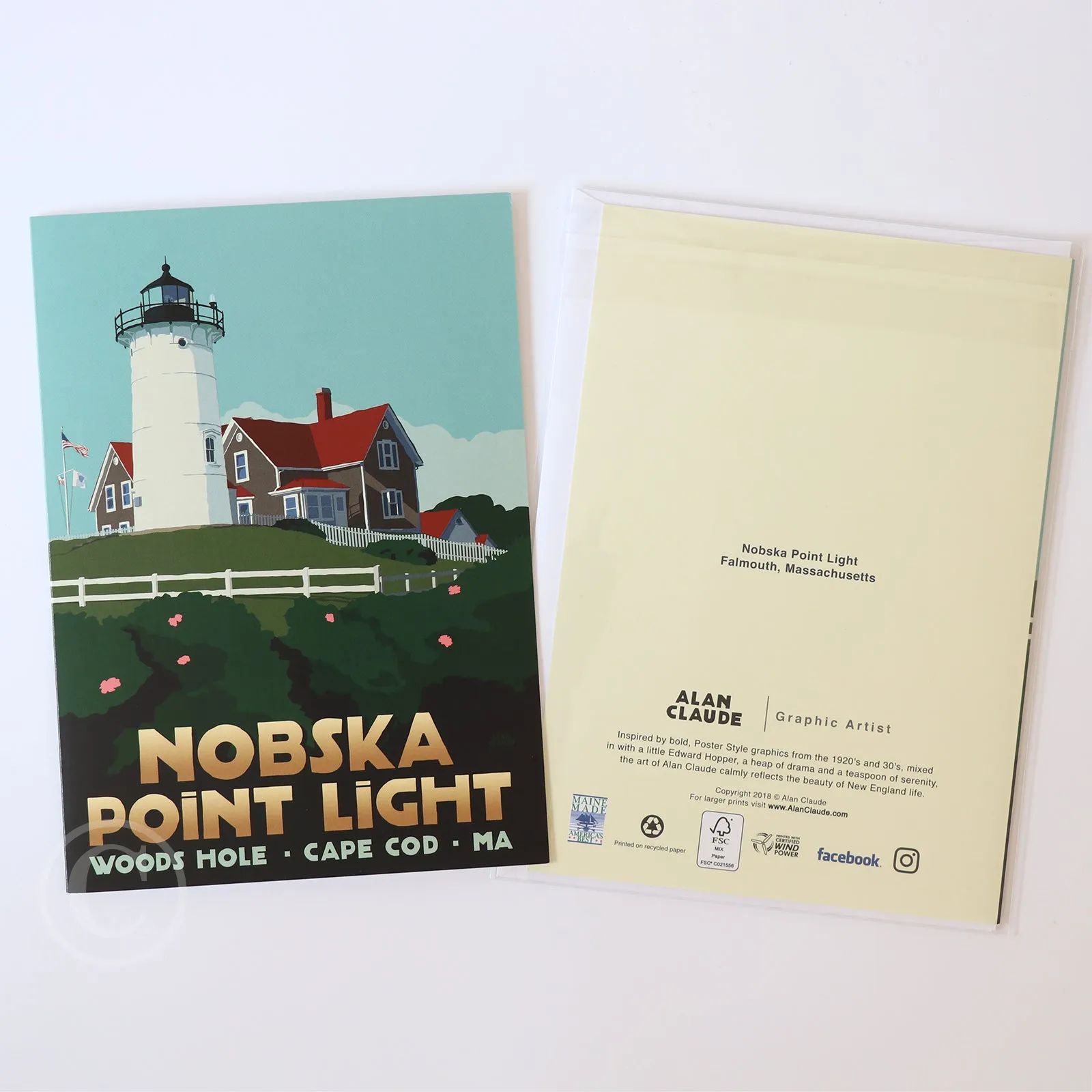 Nobska Point Light Notecard 5" x 7"  - Massachusetts