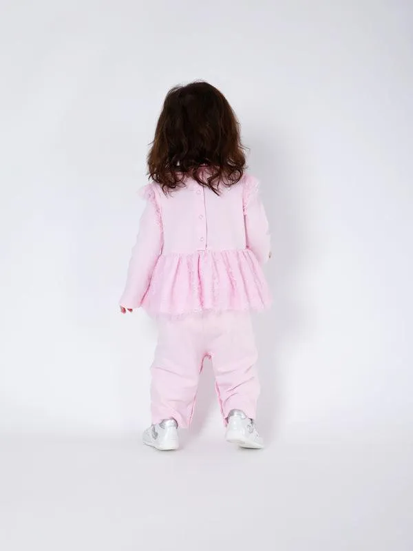One Friday Pink Lace Romper