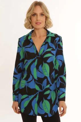 Pomodoro Clothing Clashing Leaf Blouse 12450