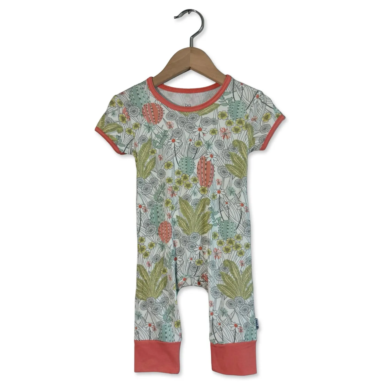 Prickly Petals Mini Ribbed Short Long Romper