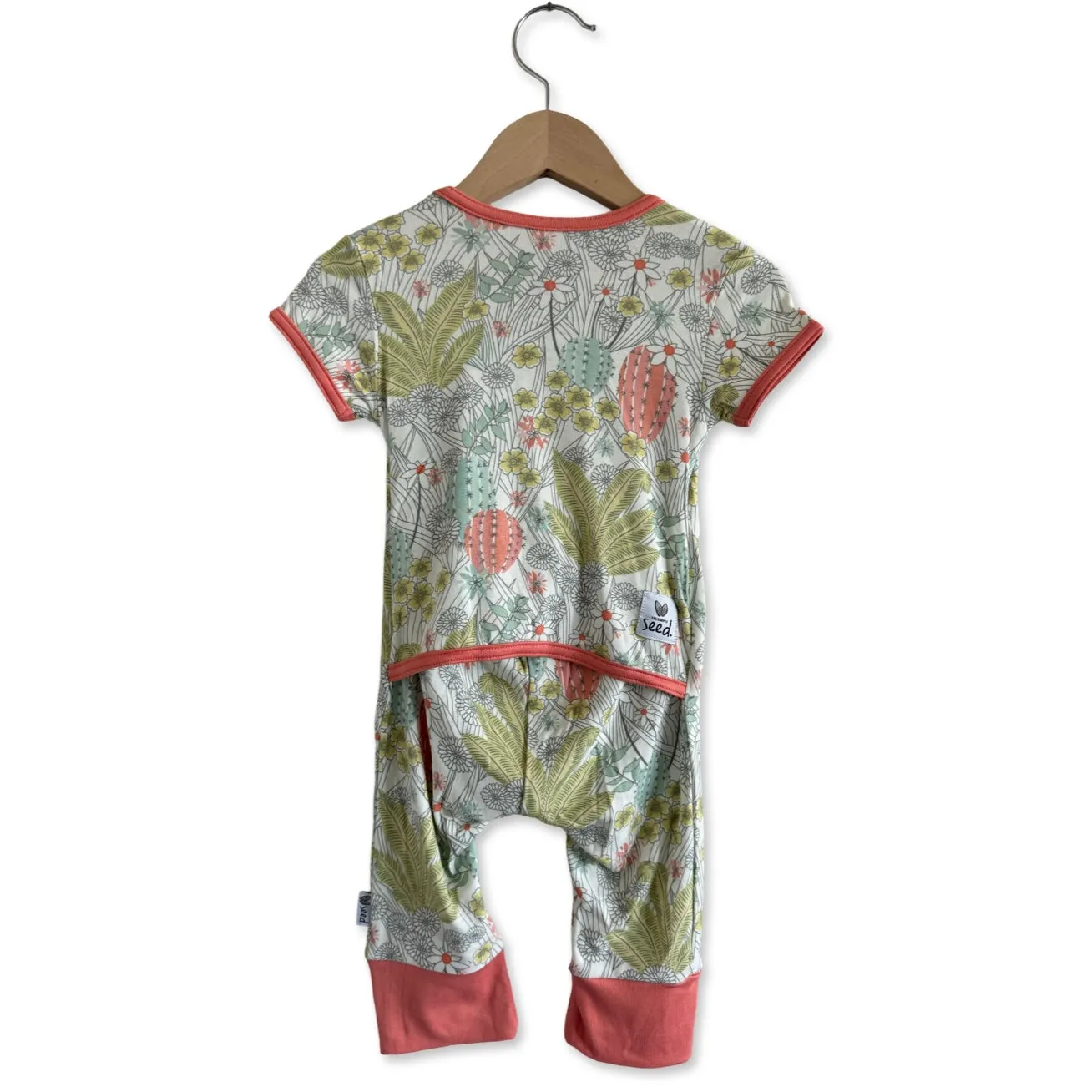 Prickly Petals Mini Ribbed Short Long Romper