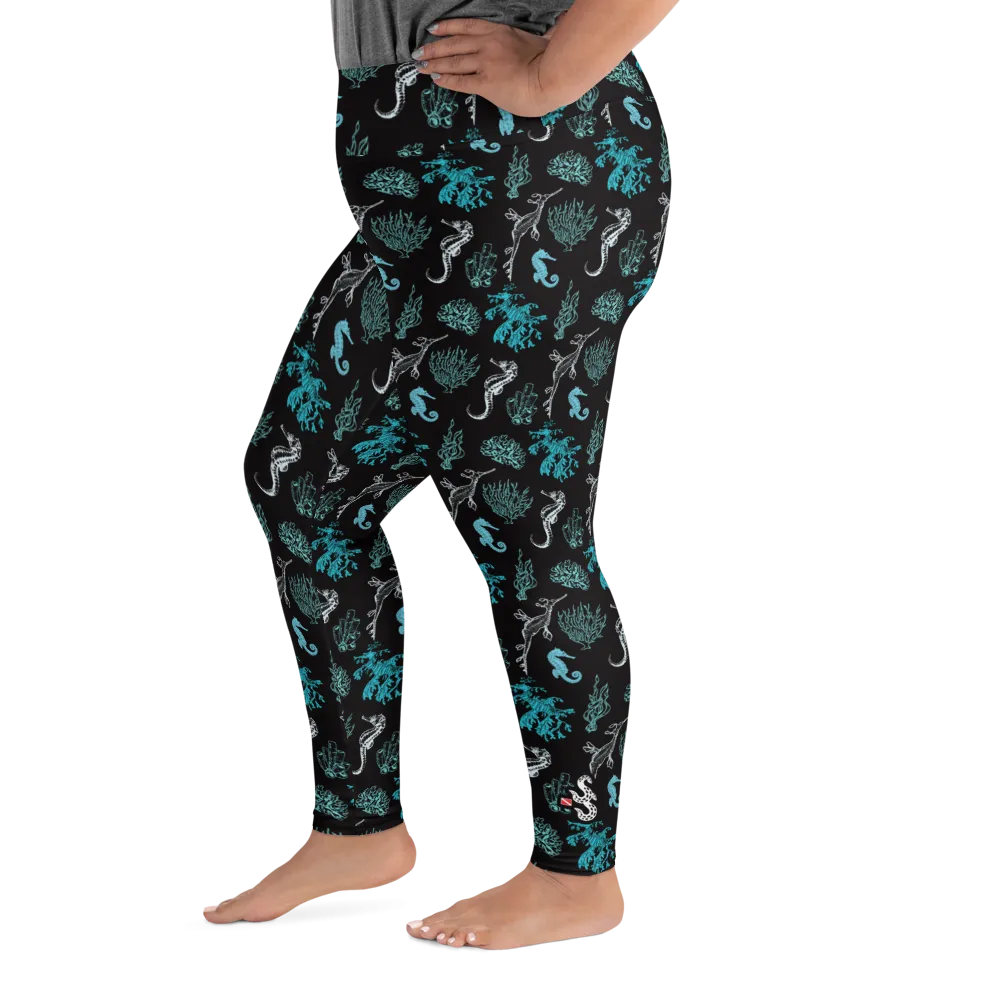 Salty Seahorse and Sea Dragon Leggings Plus Size (Warehouse)