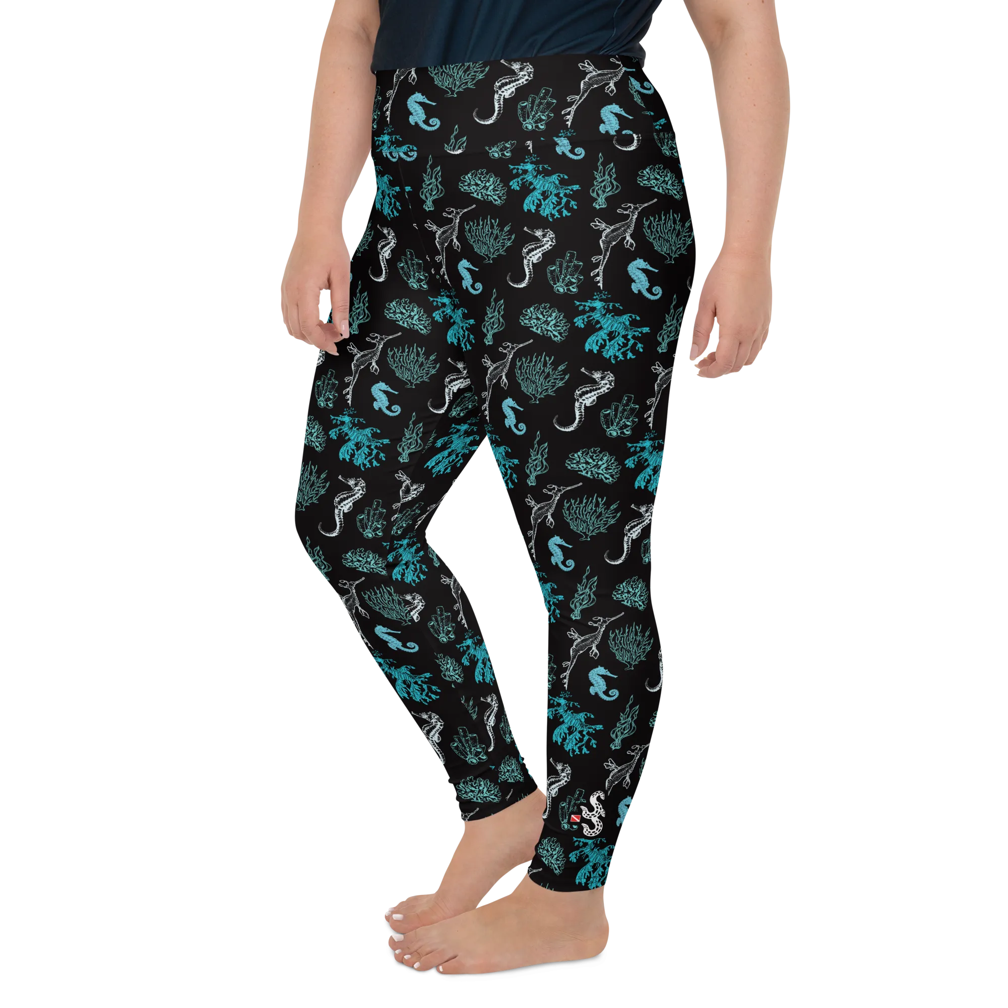 Salty Seahorse and Sea Dragon Leggings Plus Size (Warehouse)