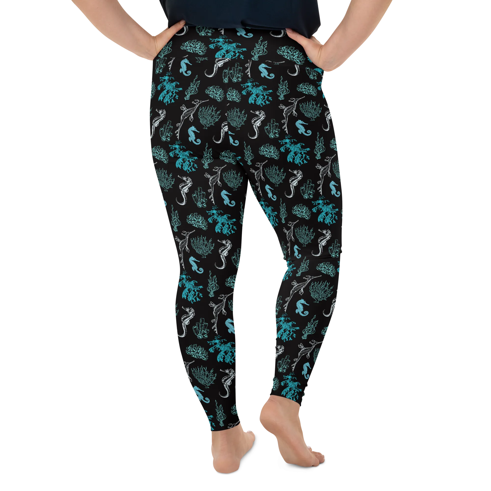 Salty Seahorse and Sea Dragon Leggings Plus Size (Warehouse)