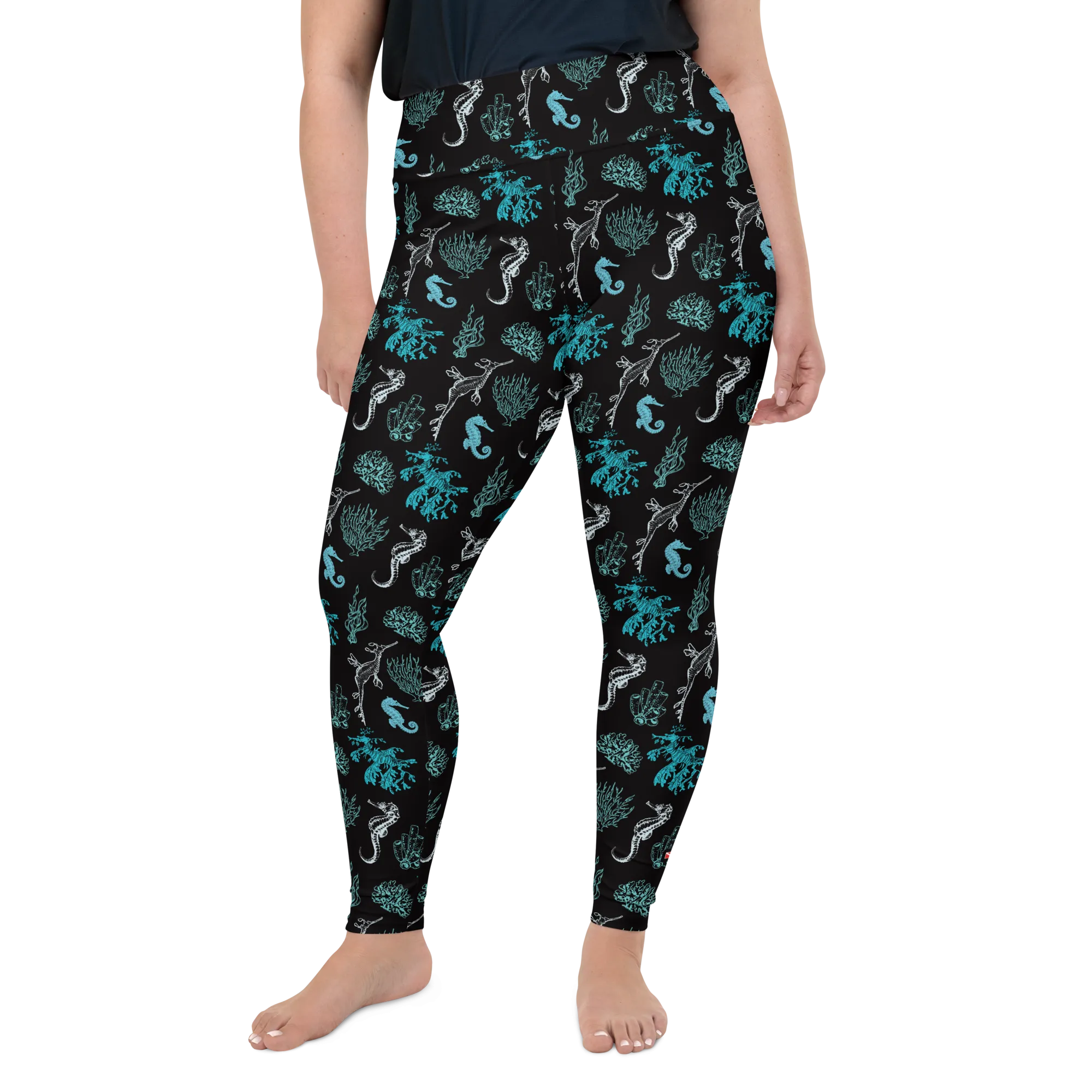 Salty Seahorse and Sea Dragon Leggings Plus Size (Warehouse)
