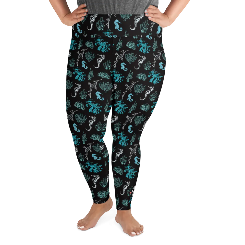 Salty Seahorse and Sea Dragon Leggings Plus Size (Warehouse)