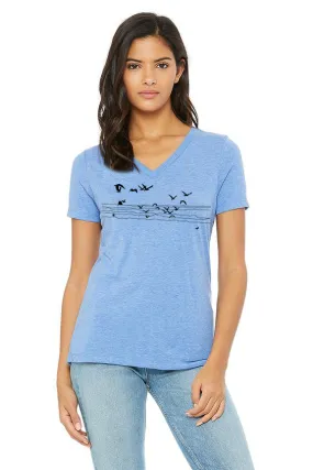 Seagull Beach *Limited Edition* V-Neck Tee - Women's Blue Tri-Blend
