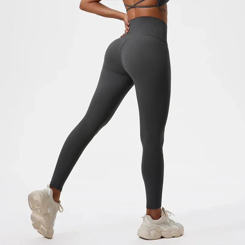 Soft High Waist Tights Push Up Breathable Gym Sports Leggings for Women