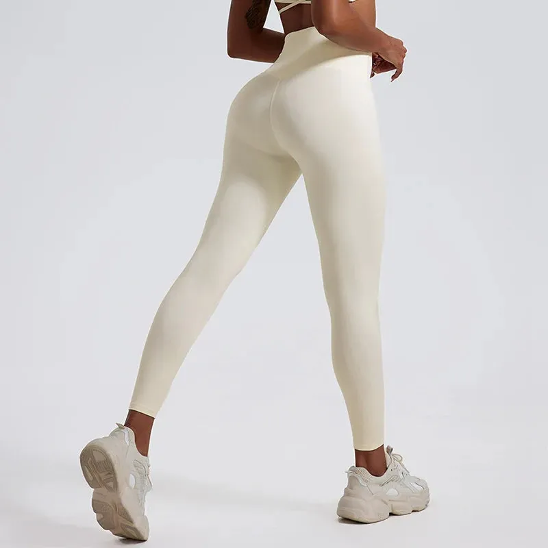 Soft High Waist Tights Push Up Breathable Gym Sports Leggings for Women