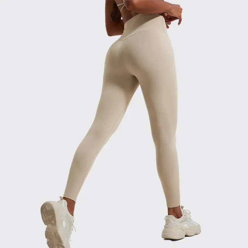 Soft High Waist Tights Push Up Breathable Gym Sports Leggings for Women