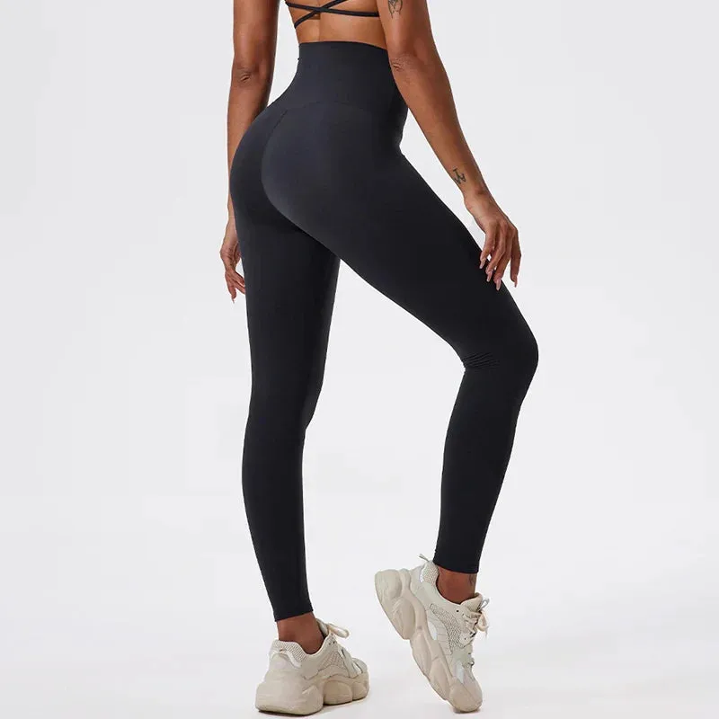 Soft High Waist Tights Push Up Breathable Gym Sports Leggings for Women