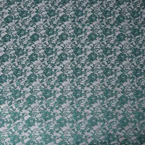 Teal Blue Floral Lace Fabric, 110 cm Width, Synthetic Material from Indonesia-D21137