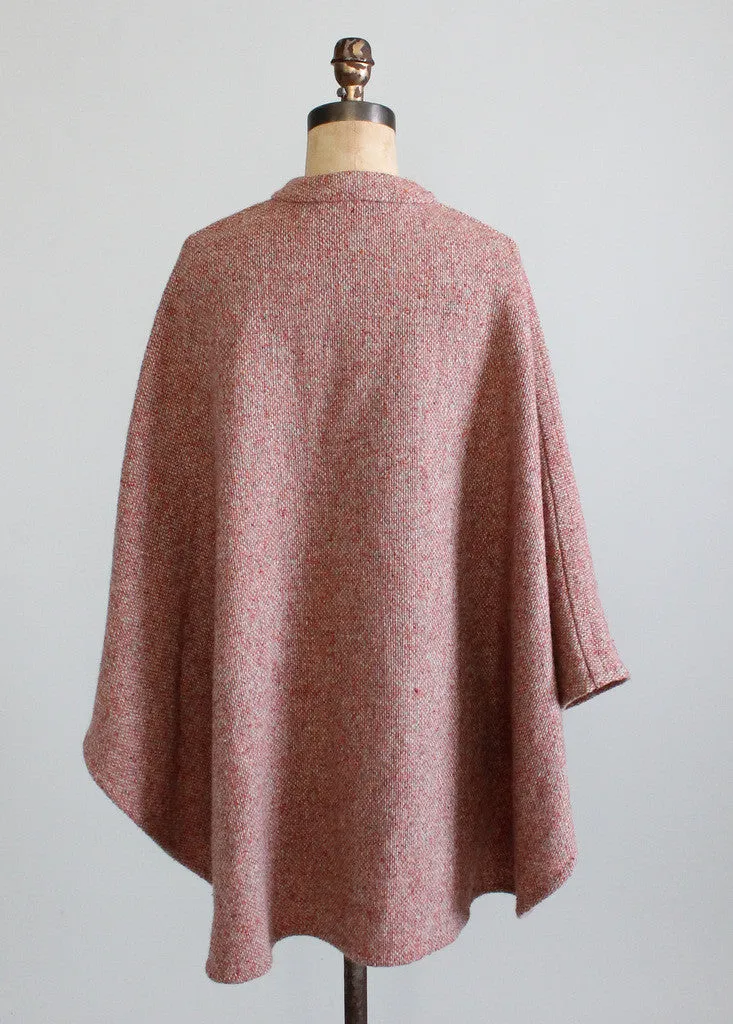 Vintage Early 1960s Anglo Fabrics Tweed Cape