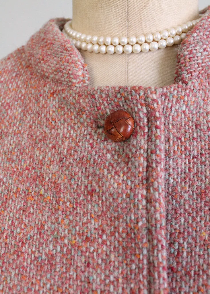 Vintage Early 1960s Anglo Fabrics Tweed Cape