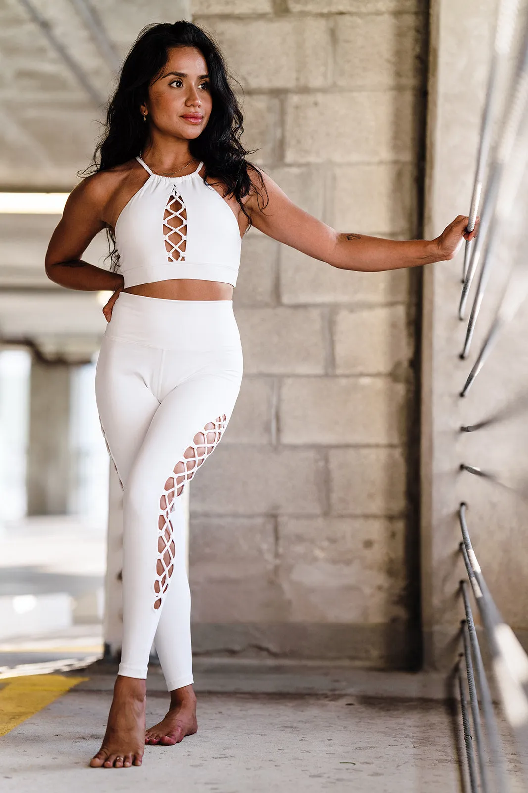 White Interlace Leggings